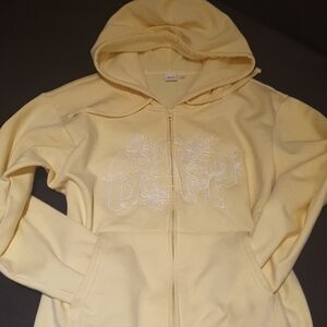 GAP Women's Light Yellow Embroidered Hoodie